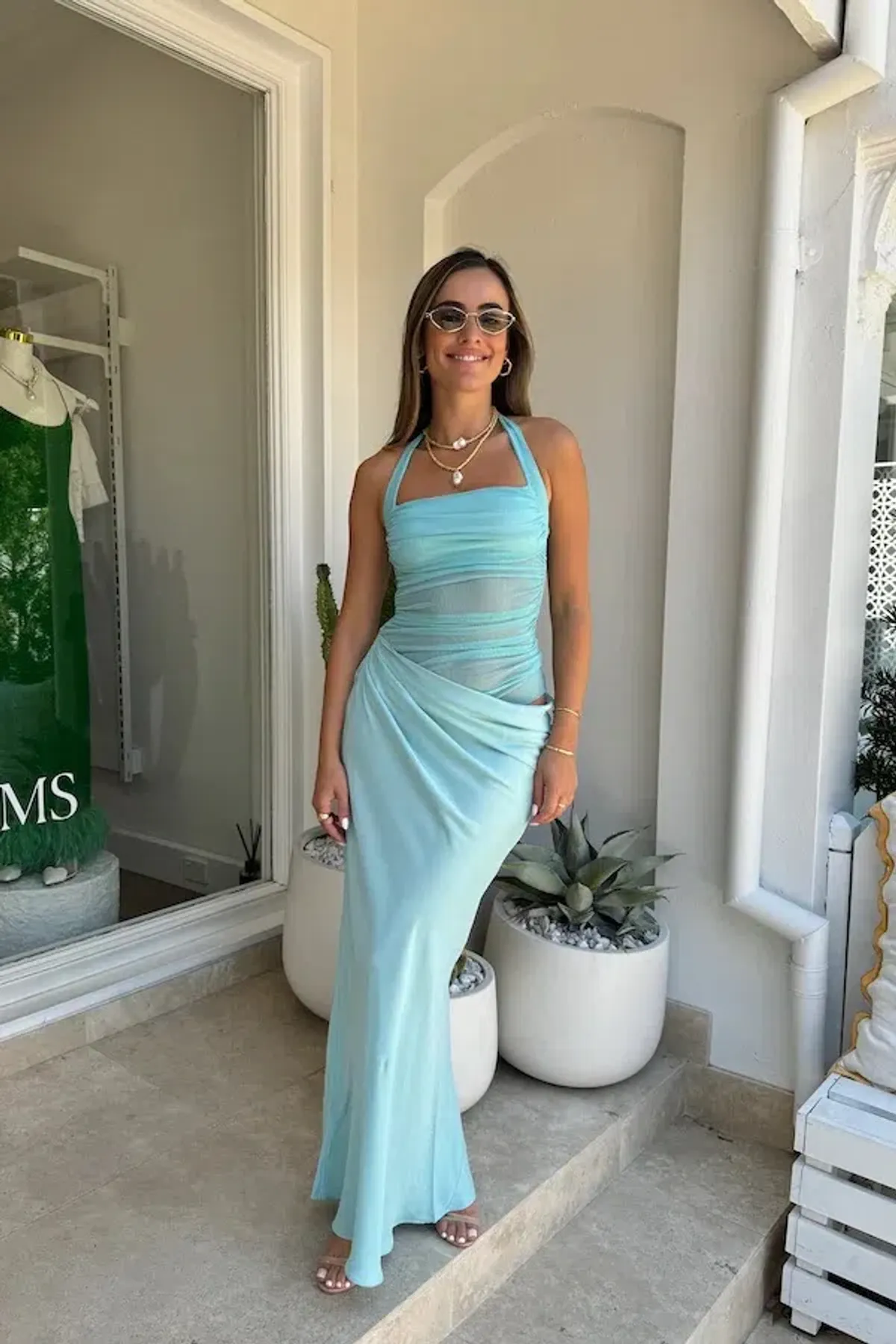 Benni Gina Maxi Dress in Aquamarine Size AU 8 - Image 1