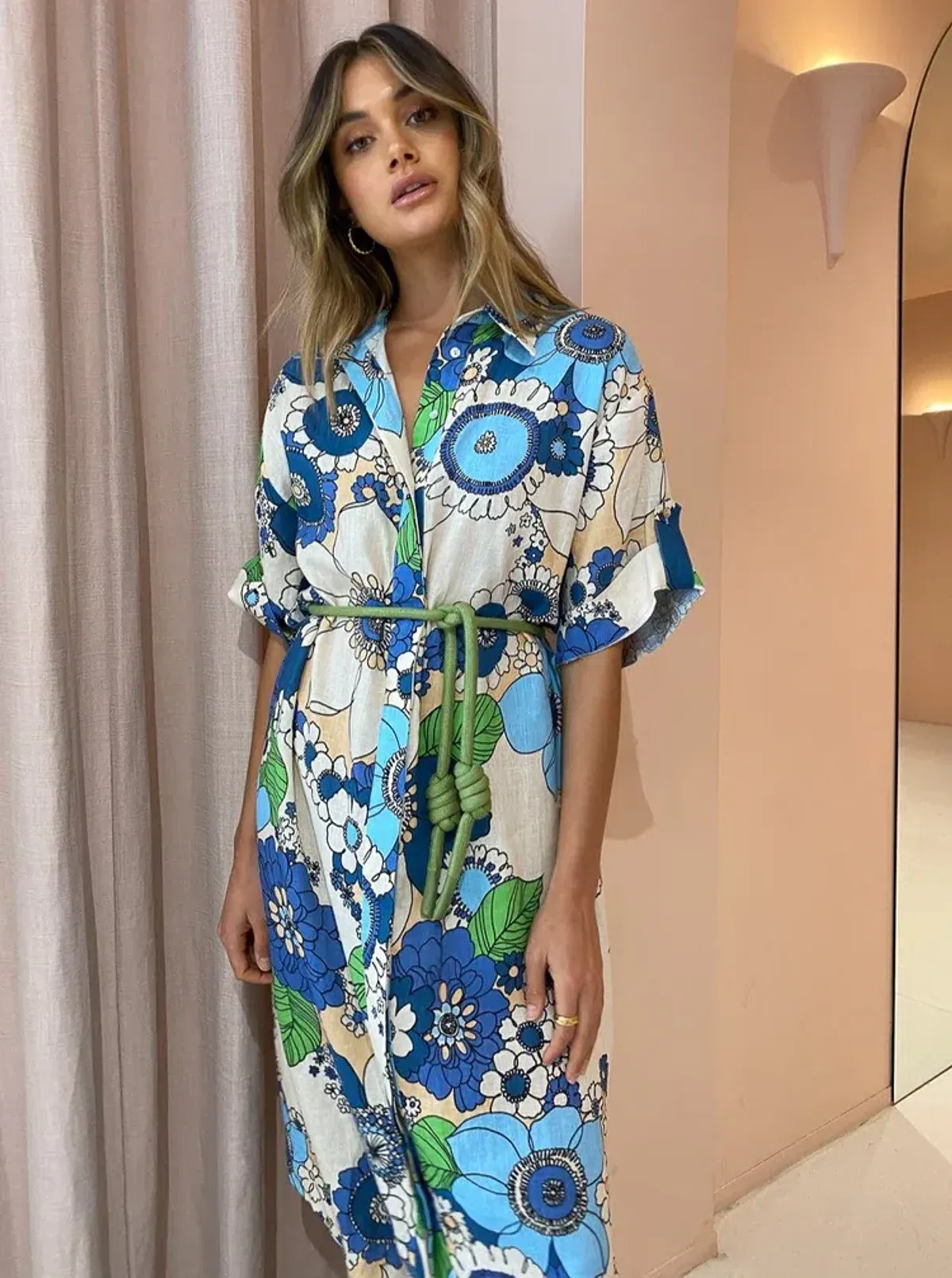 Alemais Farrah Shirtdress in Blue Size AU 10 - Image 6