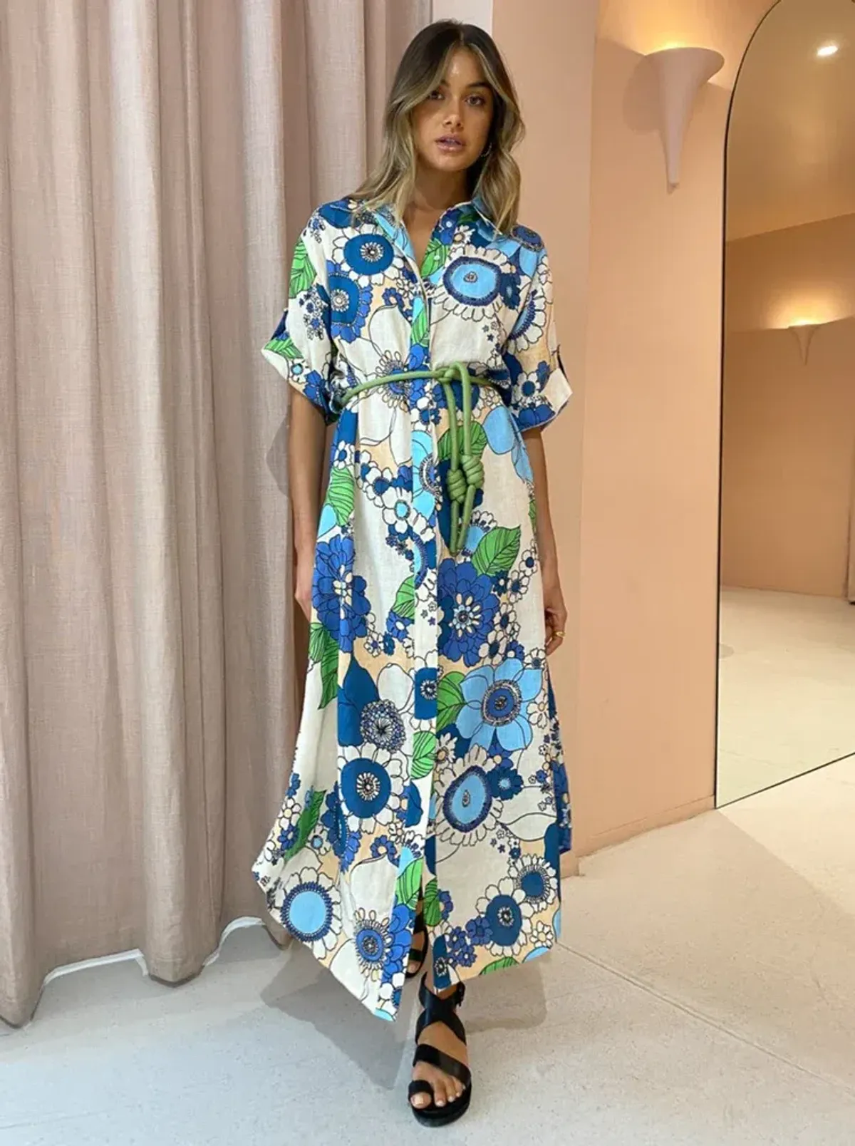 Alemais Farrah Shirtdress in Blue Size AU 10 - Image 4