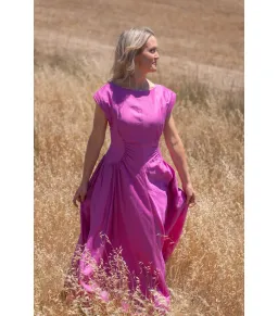 Acler Emery Midi Dress Magenta Size AU 10 for rent on The Volte - image 7