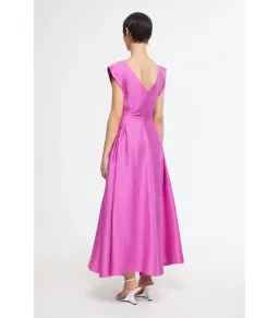 Acler Emery Midi Dress Magenta Size AU 10 for rent on The Volte - image 3