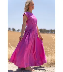 Acler Emery Midi Dress Magenta Size AU 10 for rent on The Volte - image 4