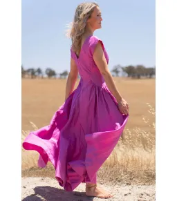 Acler Emery Midi Dress Magenta Size AU 10 for rent on The Volte - image 6