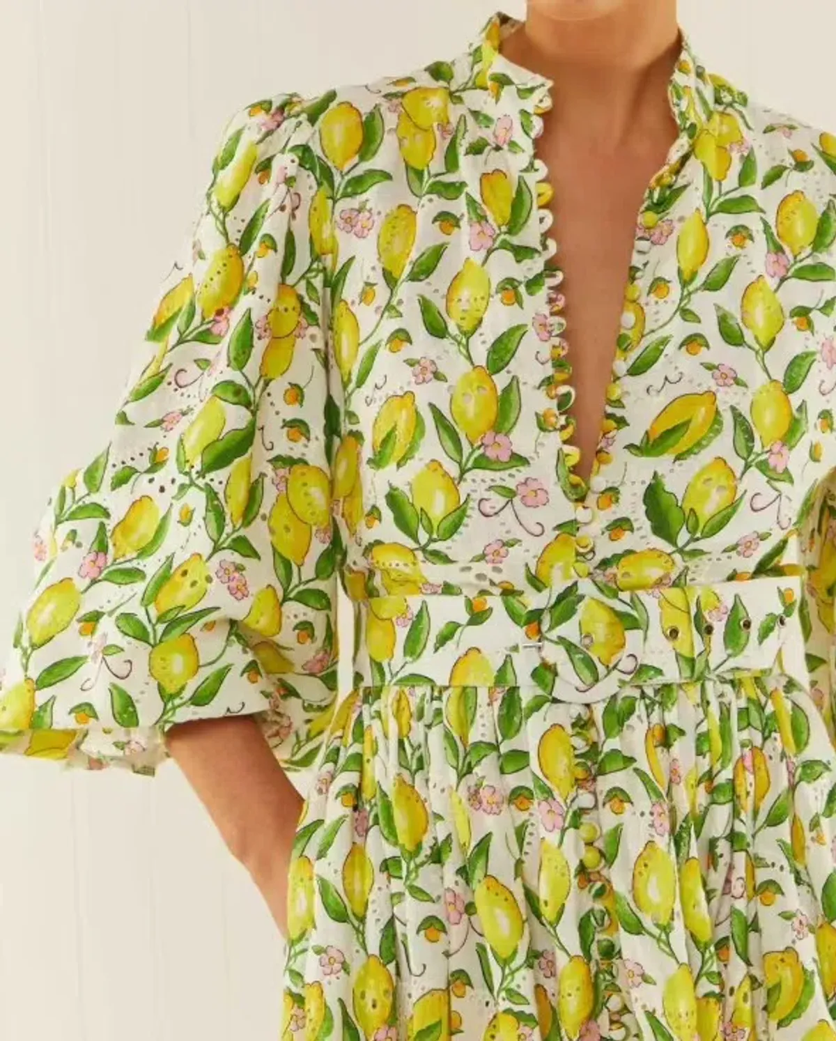 Palm Noosa Royal Flush Dress Lemon Print Size AU 12 - Image 2