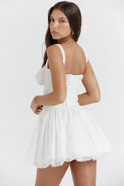 House of CB Pietra Corset Mini Dress White Size M / AU 10 for rent on The Volte - image 3