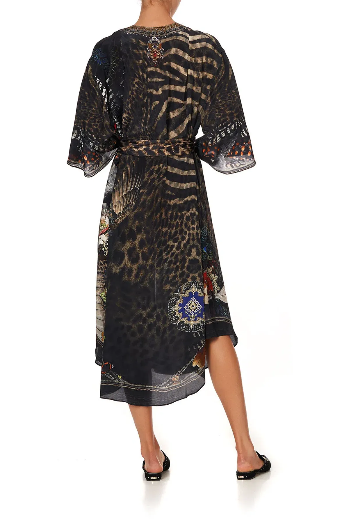 Camilla Treasure Chaser Loose Button Through Silk Dress Print Size 16 - Image 3