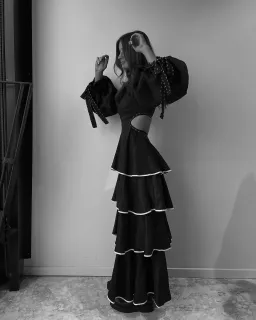 Aje Gracious Cutout Midi Dress Black for rent on The Volte - image 5