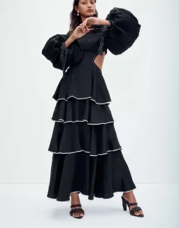 Aje Gracious Cutout Midi Dress Black for rent on The Volte - image 2
