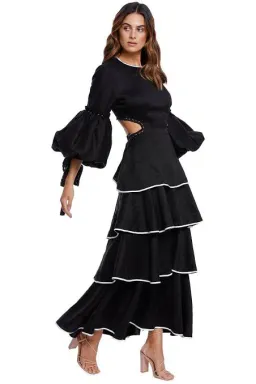 Aje Gracious Cutout Midi Dress Black for rent on The Volte - image 6