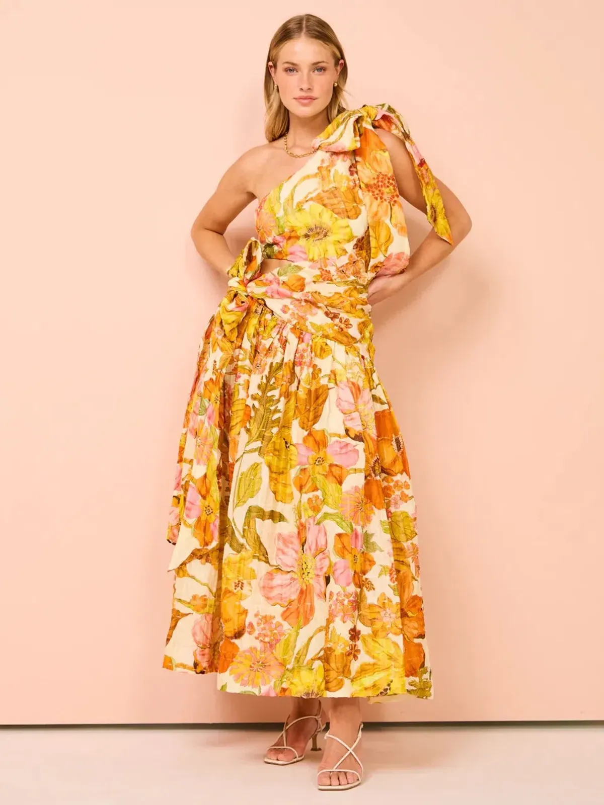 Alemais Silas One Shoulder Maxi Gown Multi Size 10 - Image 3