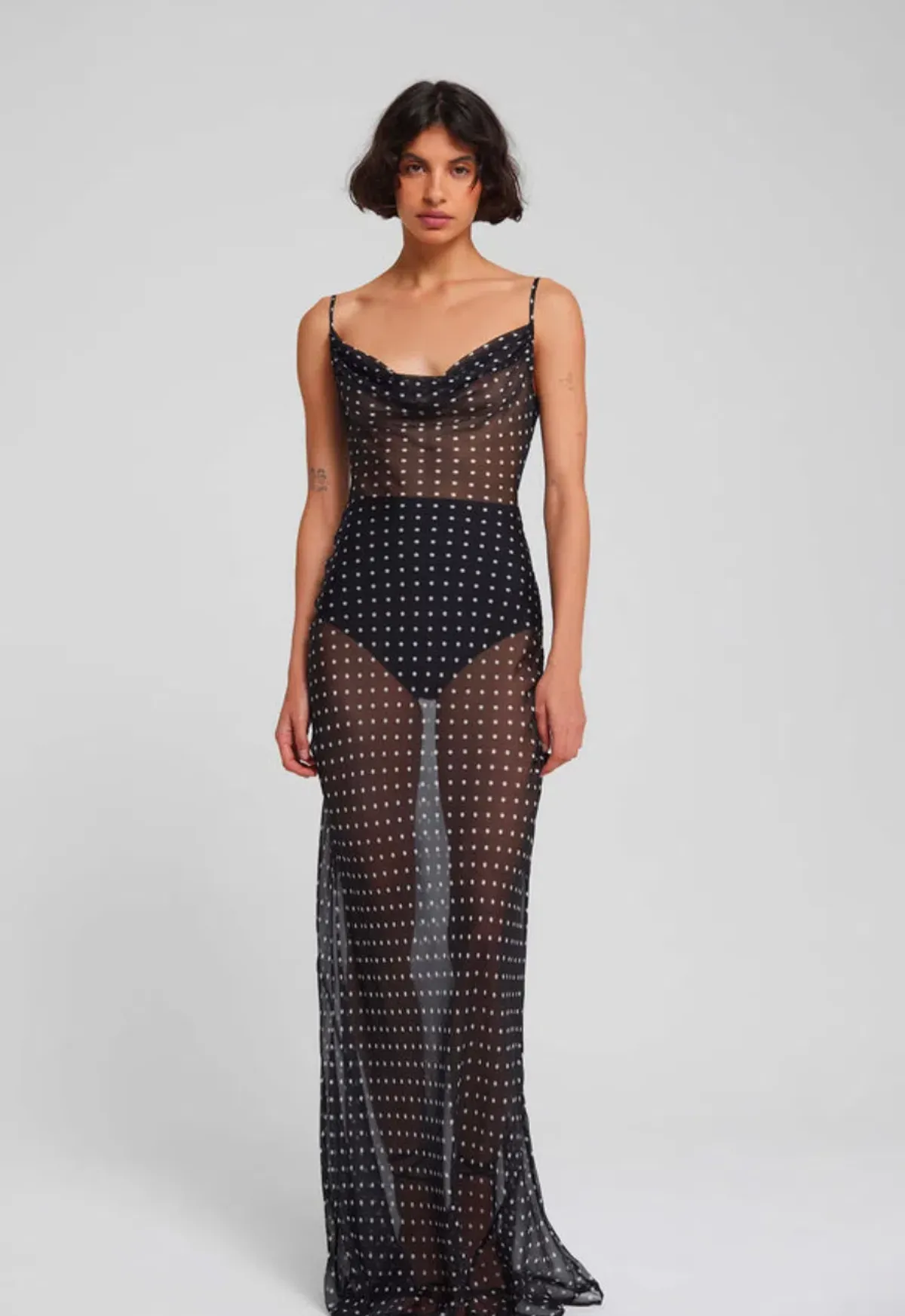 Rat & Boa Giselle Polka Dot Sheet Maxi Dress Black Size Xxs / Size 6 - Image 2