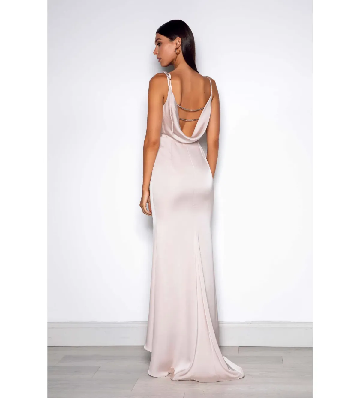 Elle Zeitoune Rachel Cowl Gown Ivory Pearl Size 6 - Image 2