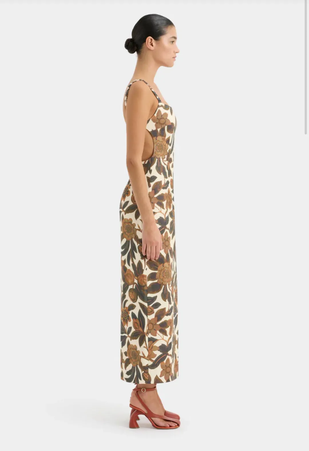 Sir the Lable Primrose Ruched Midi Dress Ivory Tapestry Size 2/Au 10 for rent on The Volte - main image