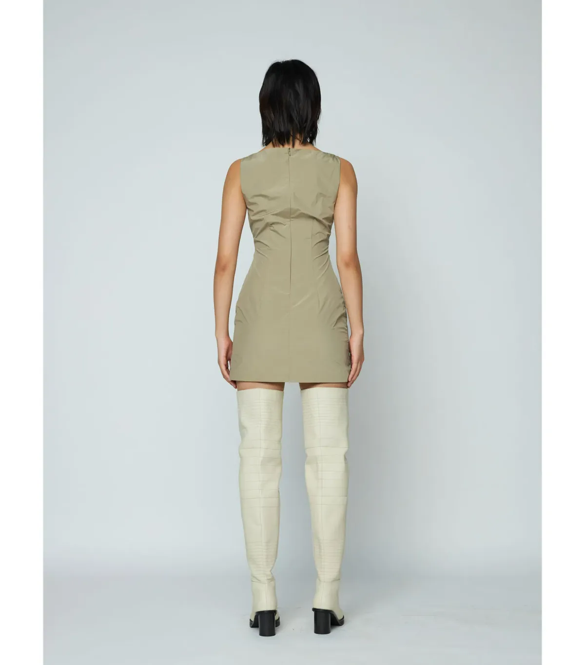 Wynn Hamlyn Sophia Mini Dress Cactus Green Size AU 6 - Image 3