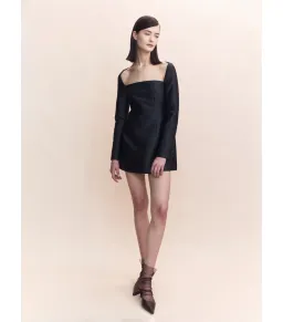 Courtney Zheng Blythe Silk Dupion Mini Dress Black Size Small / AU 8 for rent on The Volte - image 1
