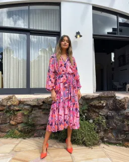 Sheike Violetta Midi Dress Purple Pink Size 12 for rent on The Volte - image 1