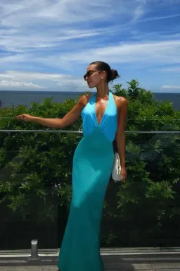 The Wolf Gang Oahu Slip Dress Aquamarine Size S / AU 8 for rent on The Volte - image 5