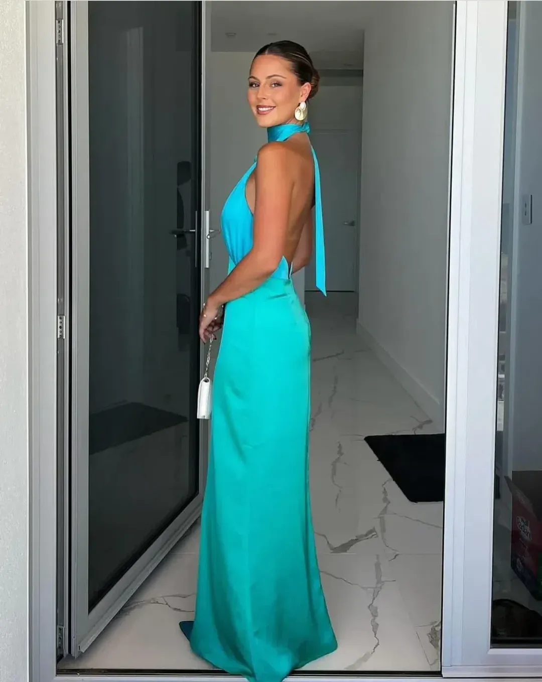 The Wolf Gang Oahu Slip Dress Aquamarine Size S / AU 8 for rent on The Volte - main image