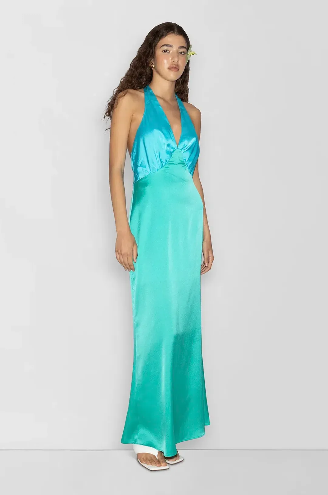 The Wolf Gang Oahu Slip Dress Aquamarine Size M / AU 10 for rent on The Volte - main image