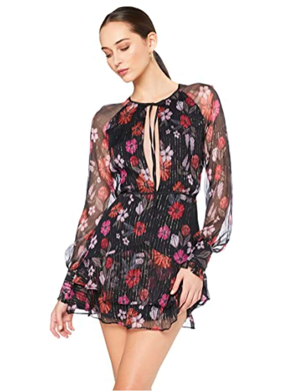 La Maison Talulah Wild Bloom Long Sleeve Mini Dress In Winter Size 6 for rent on The Volte - main image