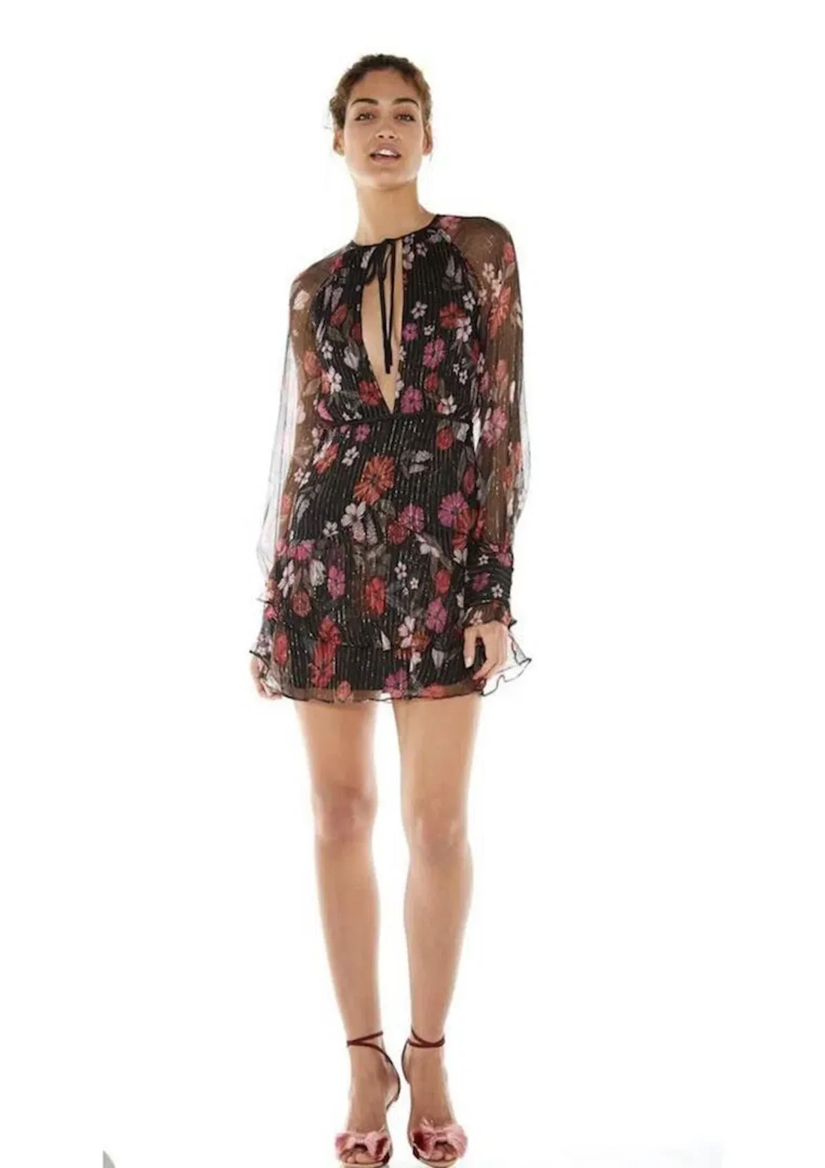 La Maison Talulah Wild Bloom Long Sleeve Mini Dress In Winter Size 6 - Image 3