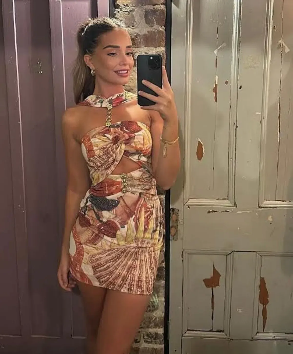 She is Olla Geneva Mini Dress Victor Print Size 8 - Image 3