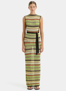 Sir the Label Coastline Tie Dress Palm Stripe Size 1 / AU 8 for rent on The Volte - image 1