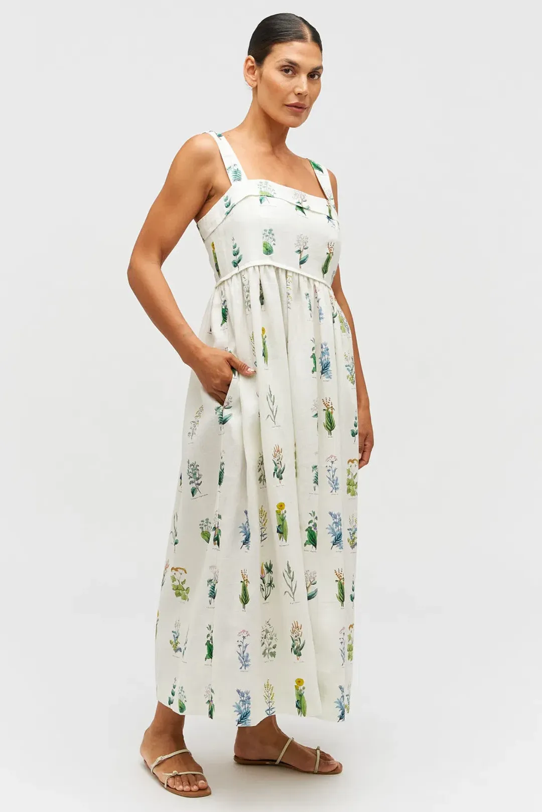 Oroton Greenhouse Floral Sundress Mist Size 10 for rent on The Volte - main image