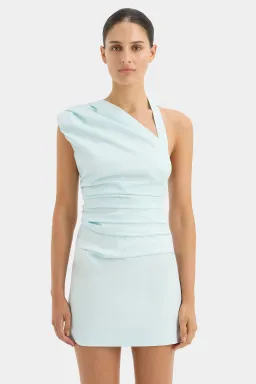 Sir The Label Azul Gathered Mini Dress in Ice Blue Size 3 / AU 12 for rent on The Volte - image 2