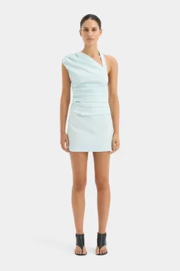Sir The Label Azul Gathered Mini Dress in Ice Blue Size 3 / AU 12 for rent on The Volte - image 1