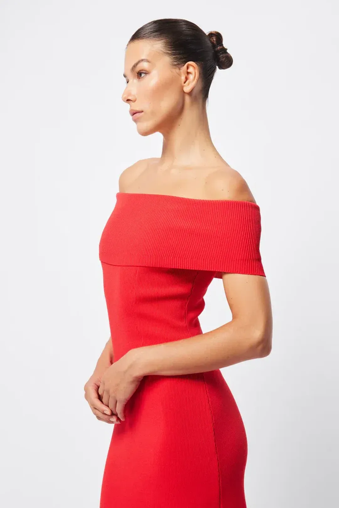 Mossman Monaco Off Shoulder Dress Red Size AU 10 for rent on The Volte - main image