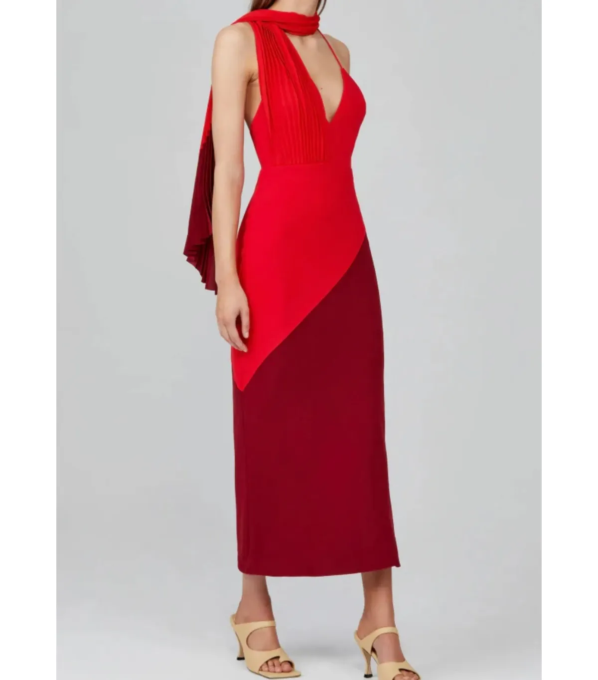Acler Flora Colorblock Dress Red Size AU 8 - Image 3