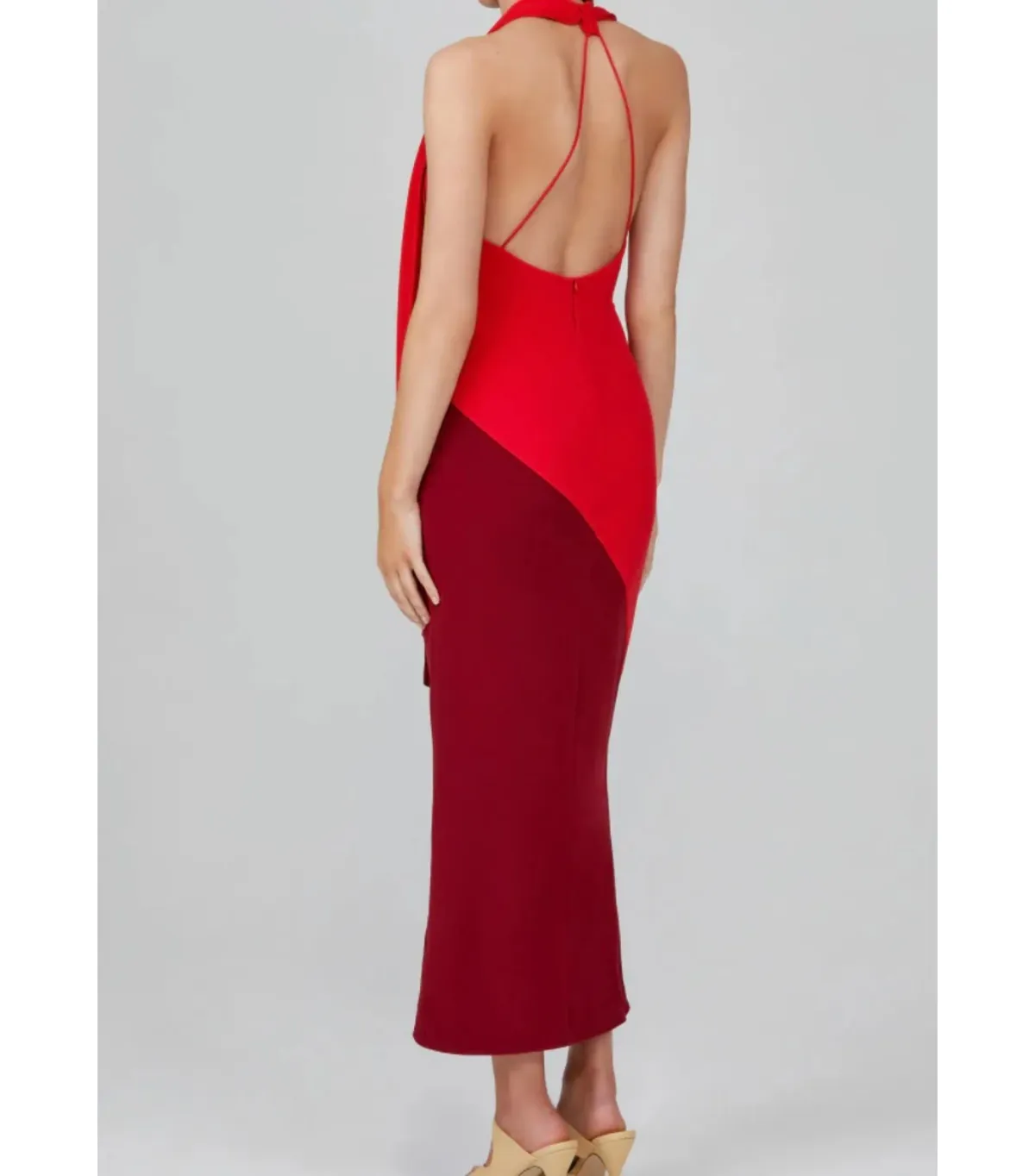 Acler Flora Colorblock Dress Red Size AU 8 - Image 4