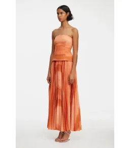 Acler Brayswick Midi Dress in Melon Watercolour Size AU 6 for rent on The Volte - image 2