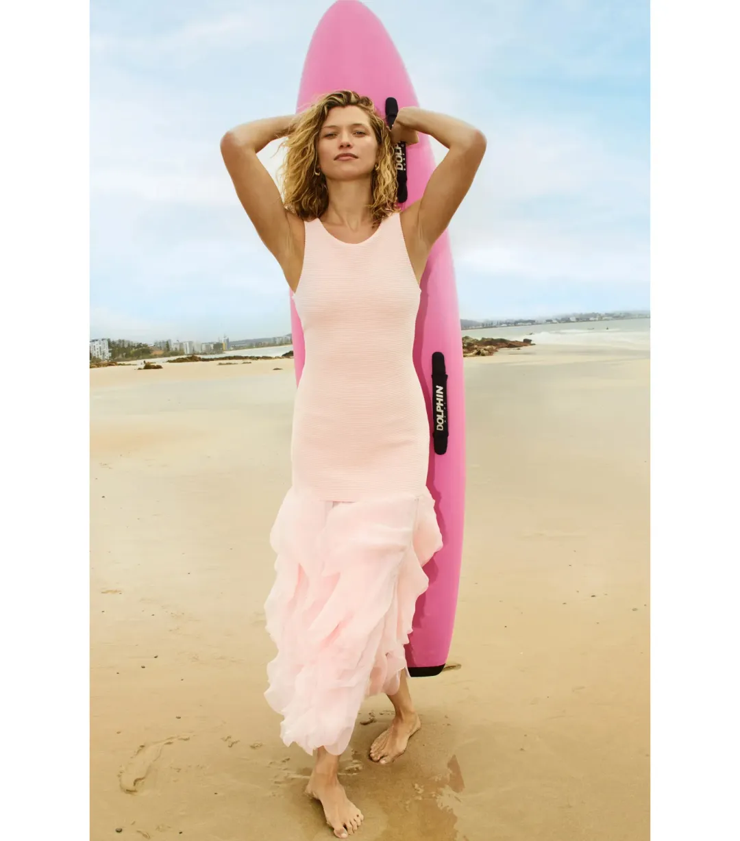 Aje Elations Knit Maxi Dress in Pastel Pink Size XS / AU 6 for rent on The Volte - main image