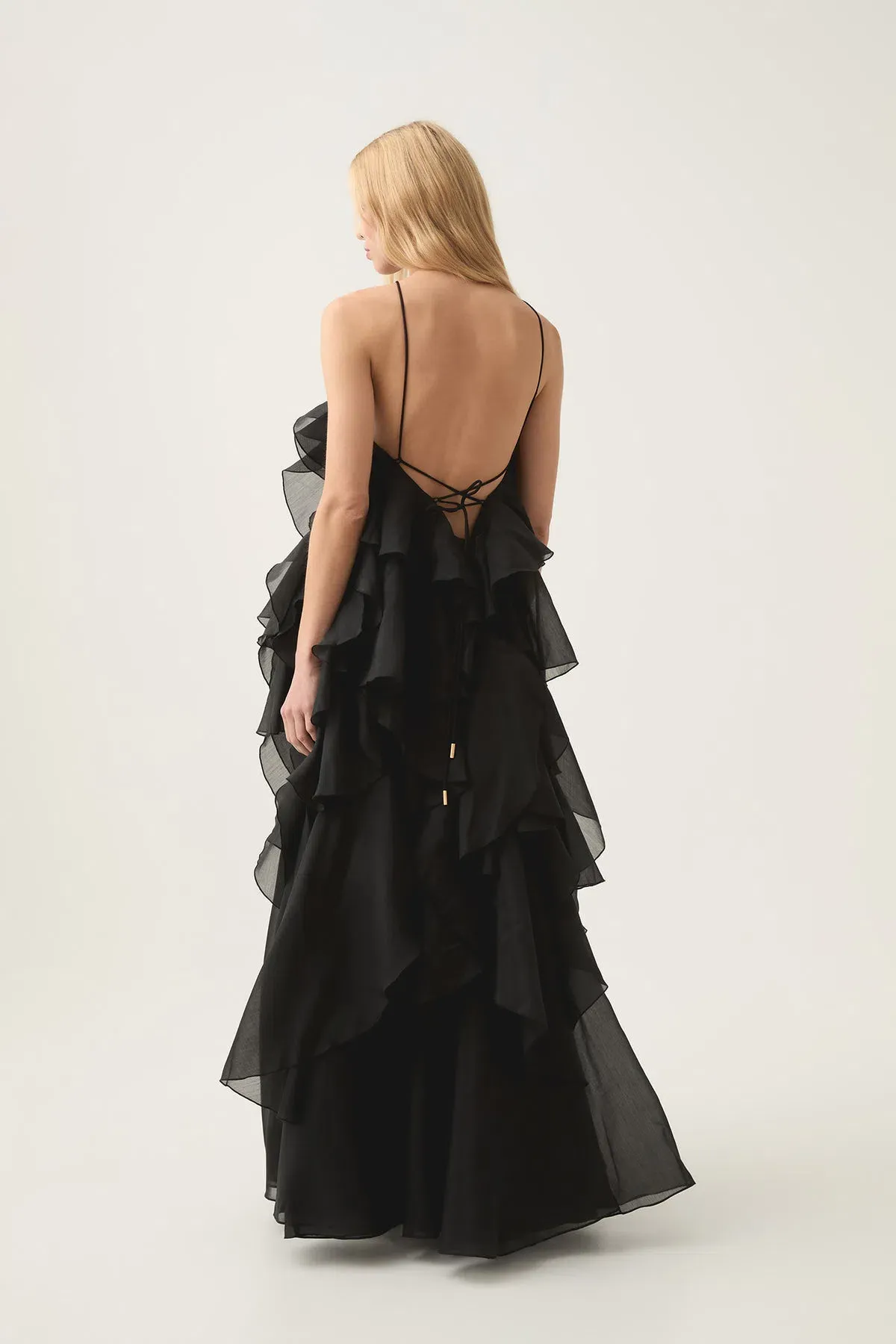 Aje Pandorea Layered Maxi Dress Black Size AU 6 - Image 3