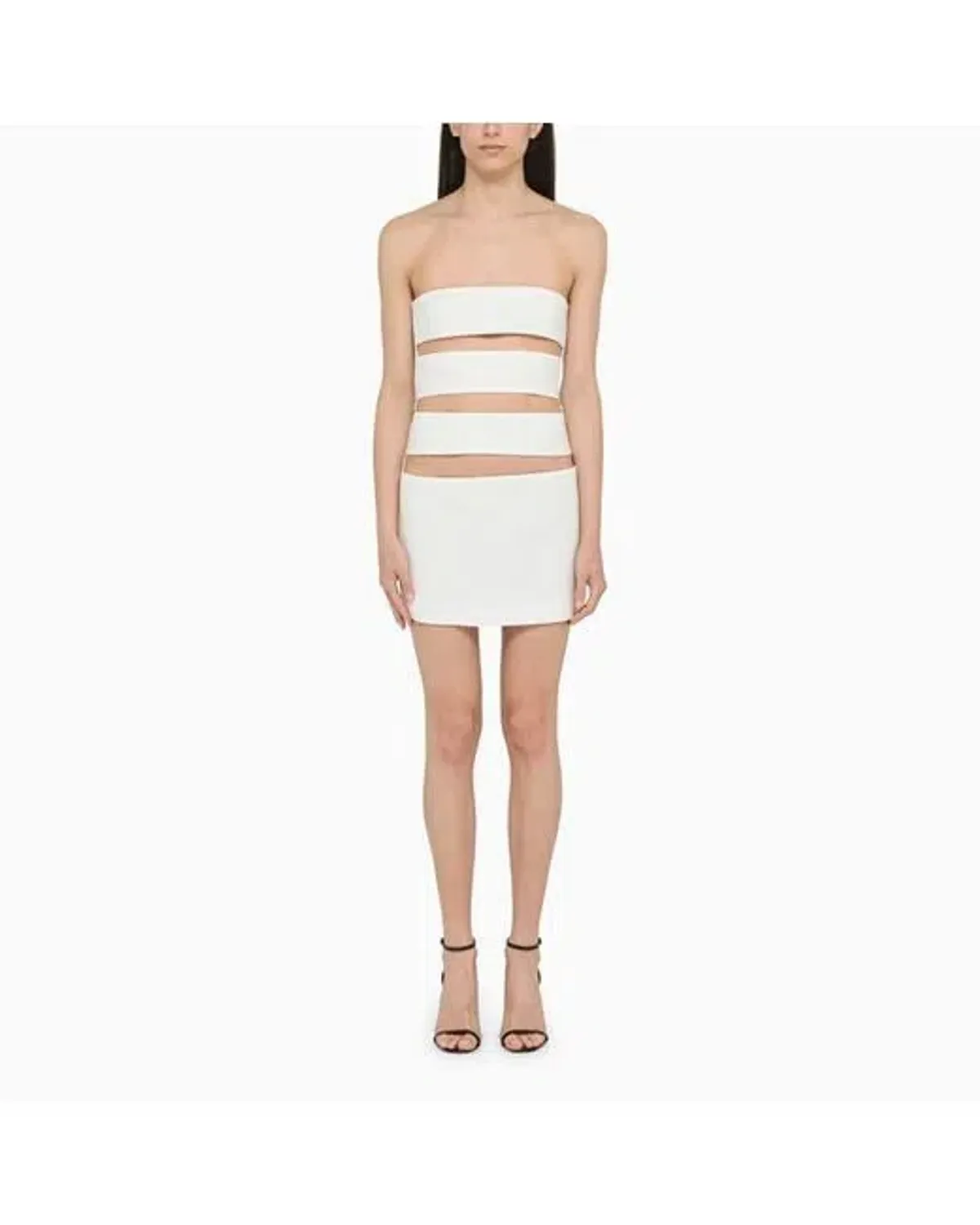Monot Strapless Cut Out Dress White Size 8 for rent on The Volte - main image