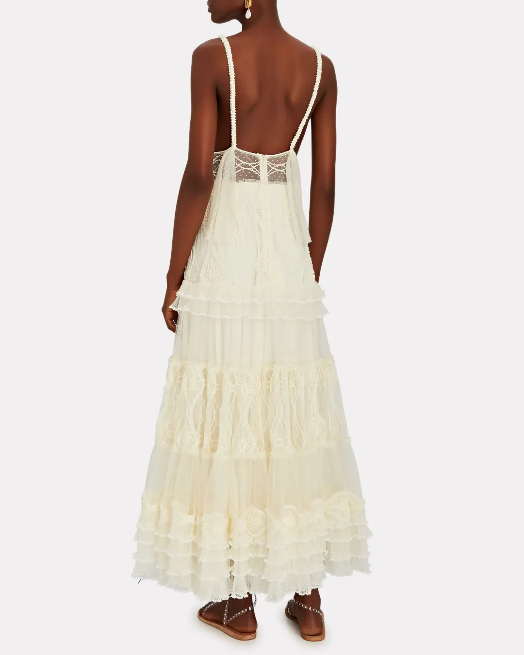 Alexis Arabella Embroidered Lace Maxi Dress Ivory Size 8 for rent on The Volte - main image