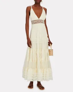 Alexis Arabella Embroidered Lace Maxi Dress Ivory Size 8 for rent on The Volte - image 1