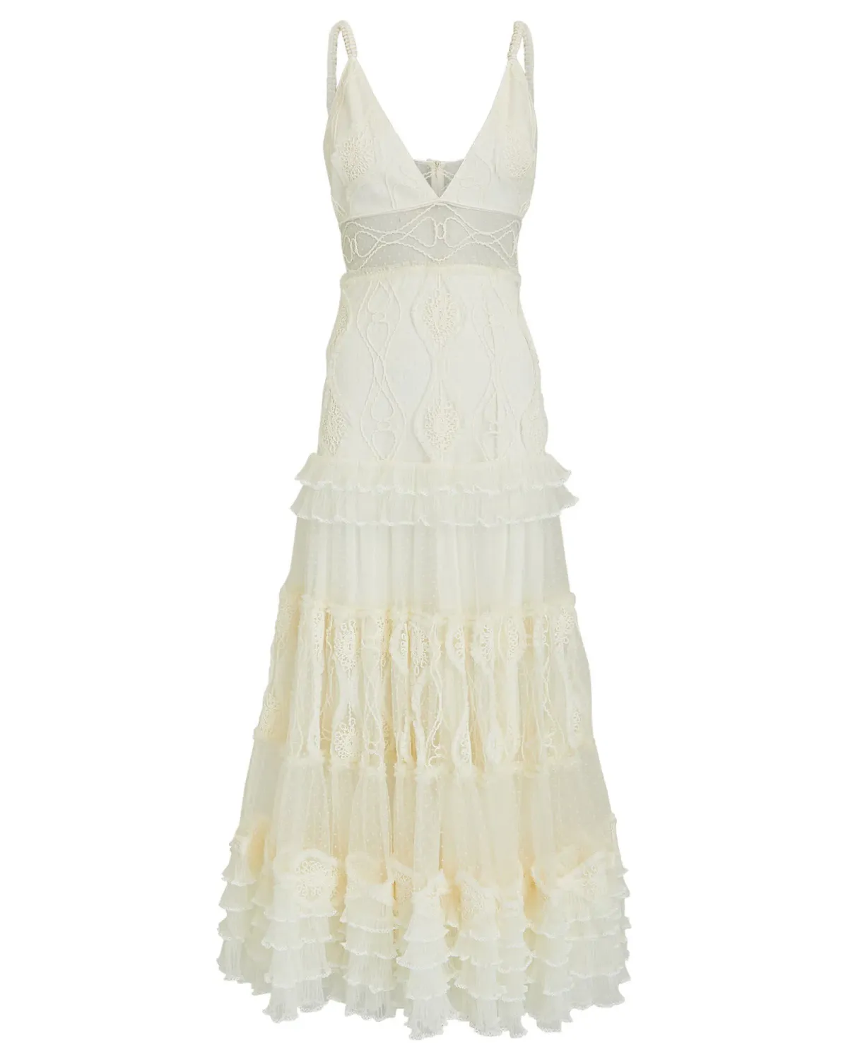 Alexis Arabella Embroidered Lace Maxi Dress Ivory Size 8 - Image 4