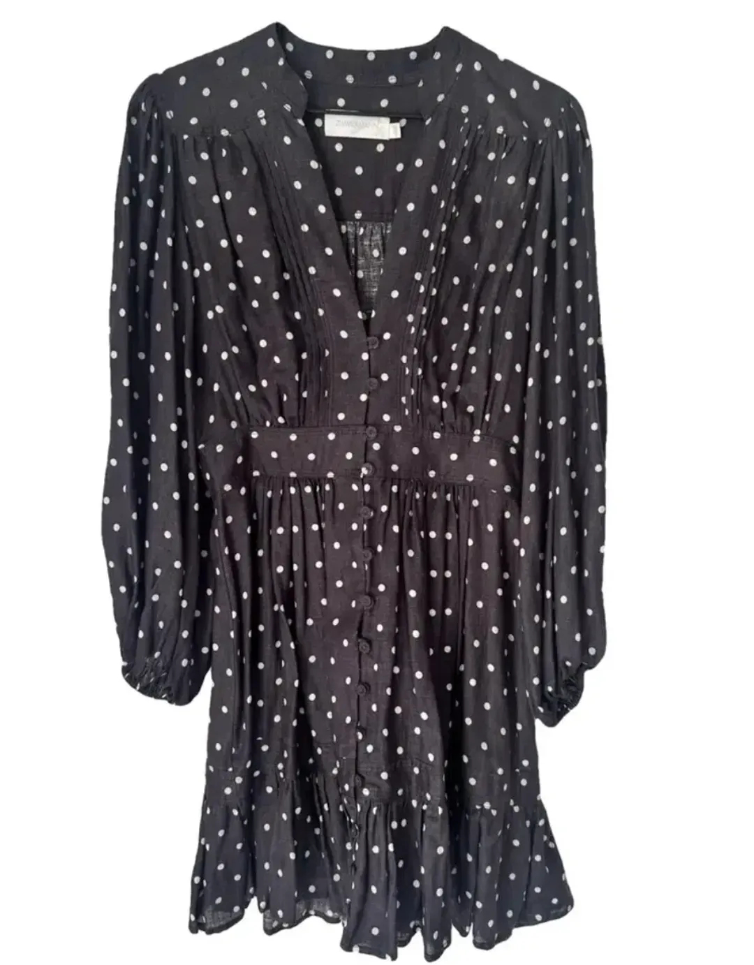 Zimmermann Prima Dot Dress Navy Size 0/Au 8 for rent on The Volte - main image