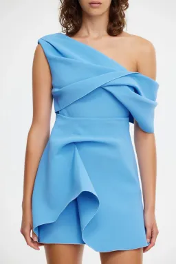 Acler Ashford Mini Dress - Blue - Size 8 for rent on The Volte - image 3