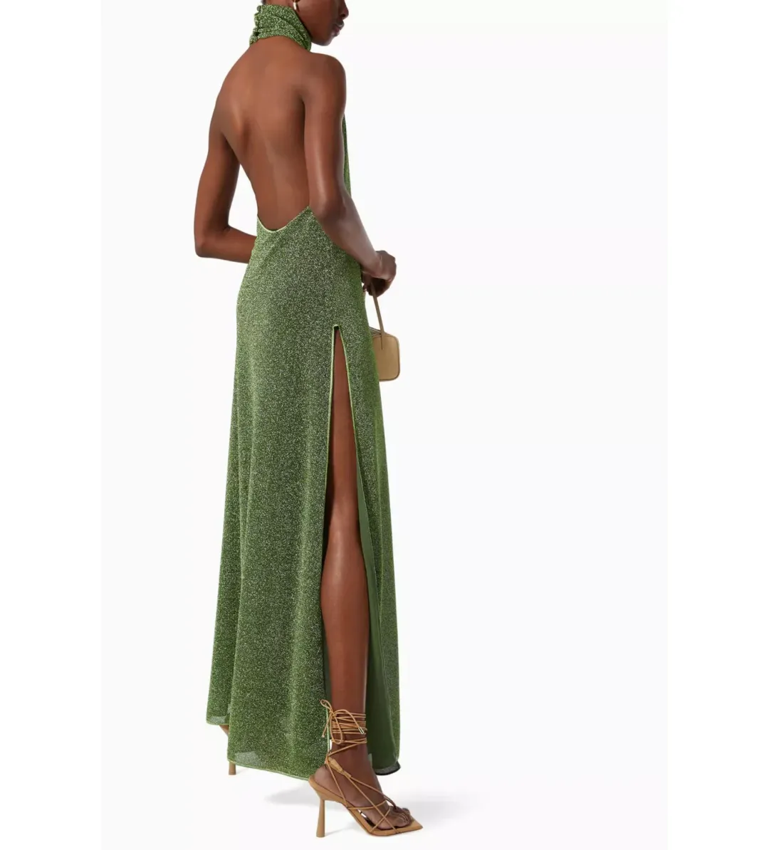 Oséree Lumiere Turtleneck Dress Green Size 14 for rent on The Volte - main image