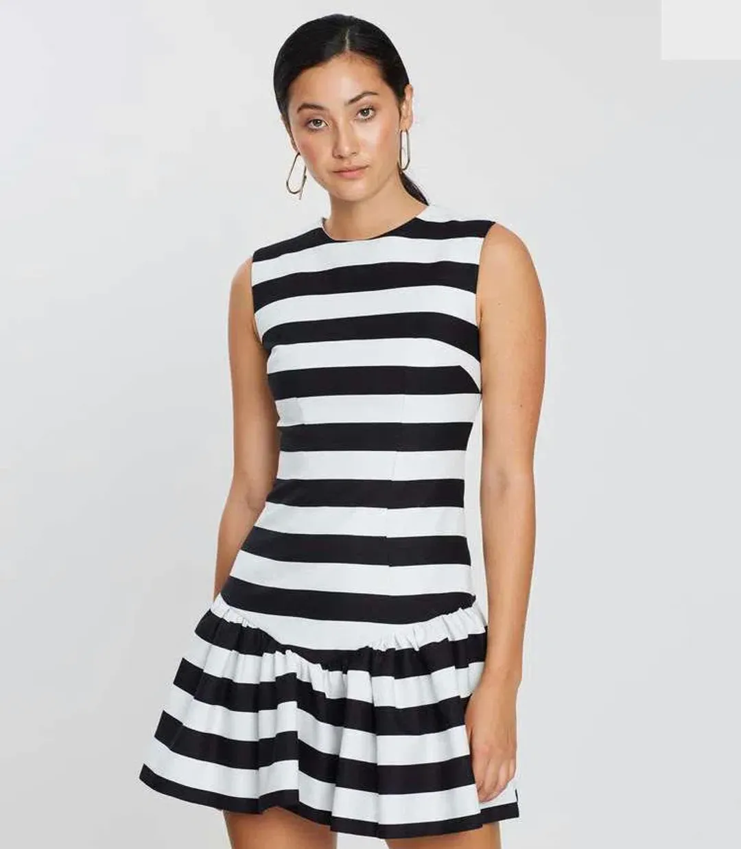 By Johnny Bold Stripe V Gather Mini Dress Print Size 6 for rent on The Volte - main image