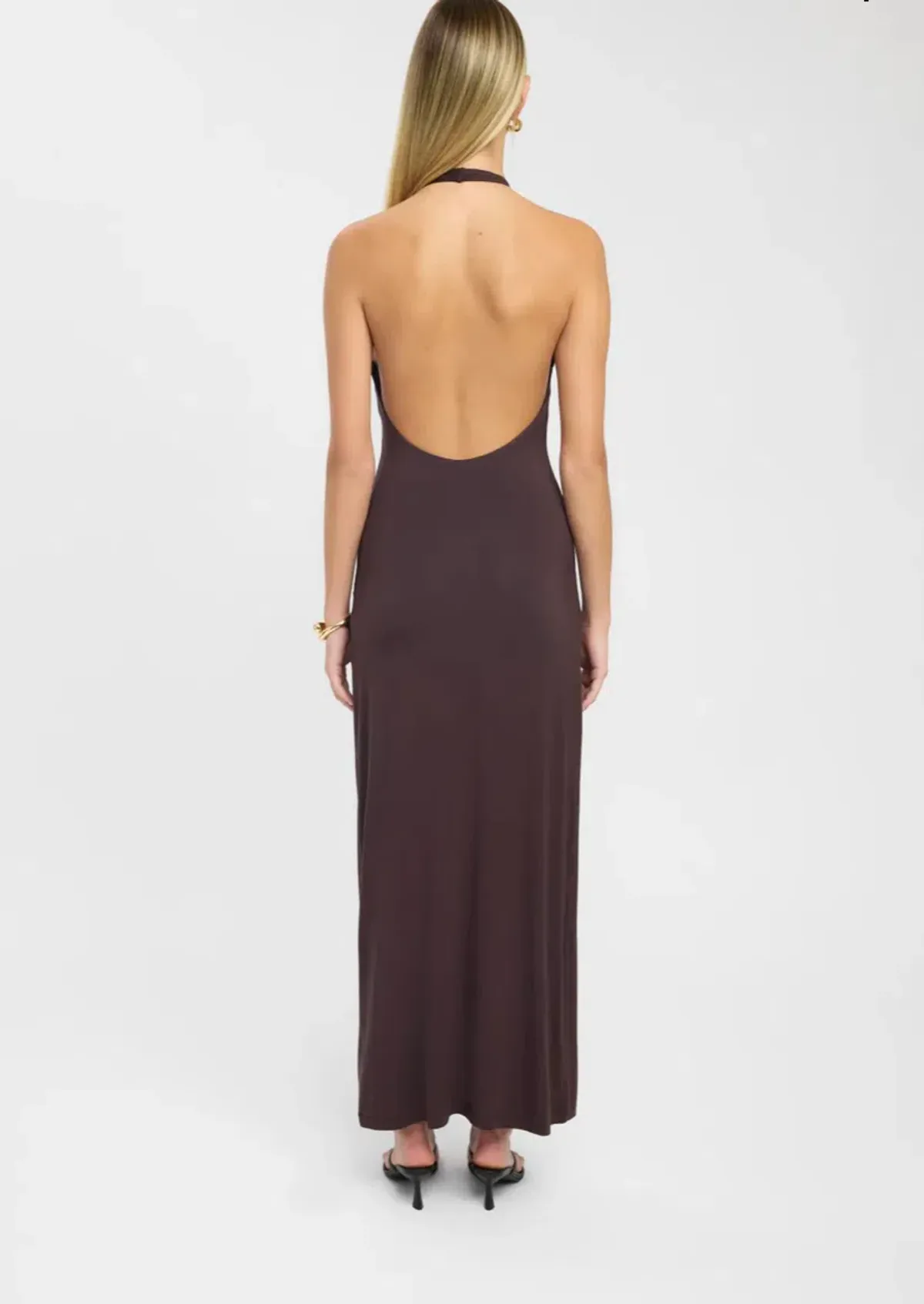 Kookai Paloma Maxi Dress in Dark Mahogany Brown Size AU 8 - Image 3