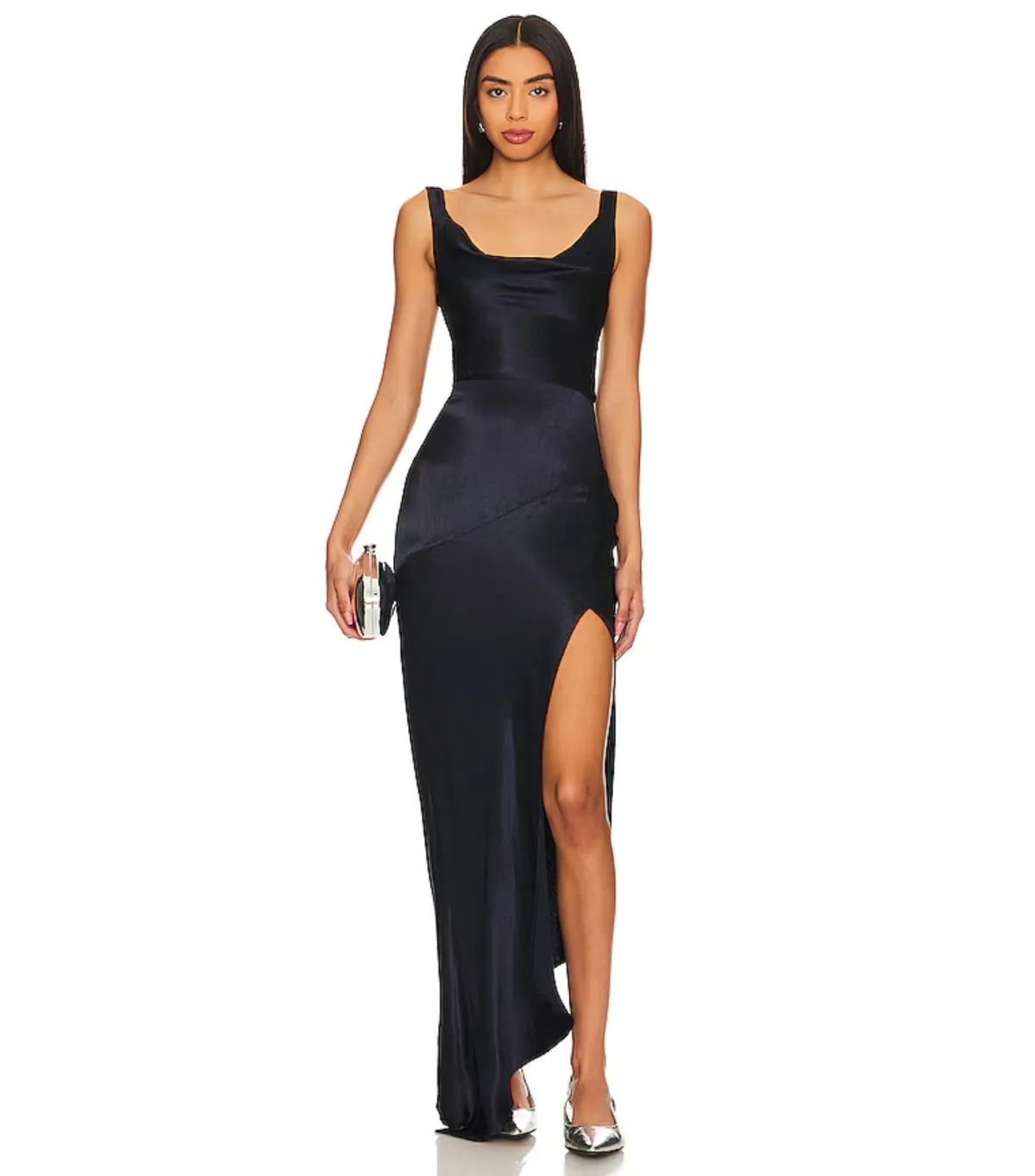 Bec & Bridge Moon Dance Cowl Dress Navy Blue Size AU 8 for rent on The Volte - main image