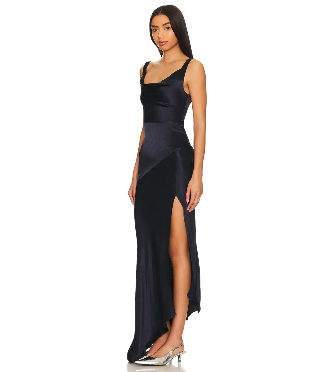Bec & Bridge Moon Dance Cowl Dress Navy Blue Size AU 8 for rent on The Volte - main image
