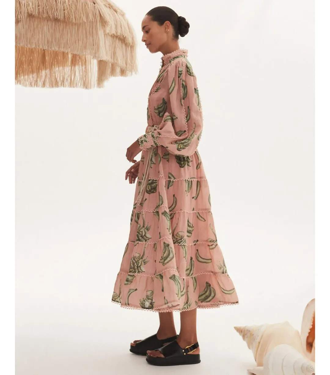 Alémais Bananarama Midi Dress Pink Size AU 10 for rent on The Volte - main image