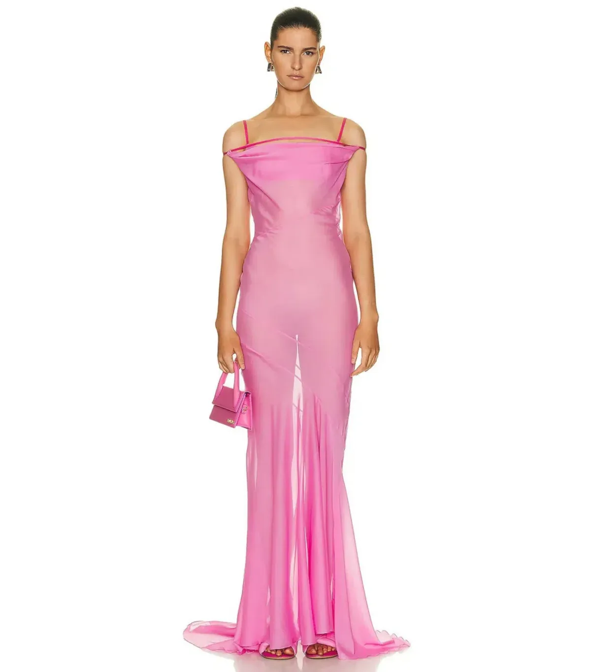 Jacquemus La Robe Draggiu Maxi Dress in Pink Size AU 12 - Image 1