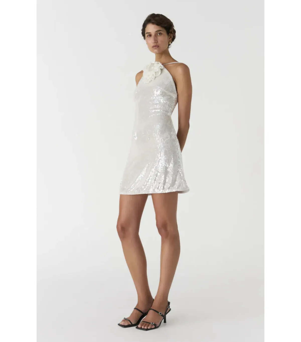 Misha Collection Ciara Sequin Mini Dress in Ivory Size 10 - Image 2